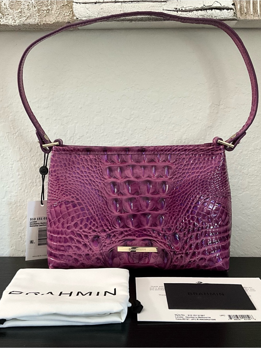Brahmin Lorelei DEWBERRY MELBOURNE Leather W/2 Partial Eyes GORGEOUS COLORING